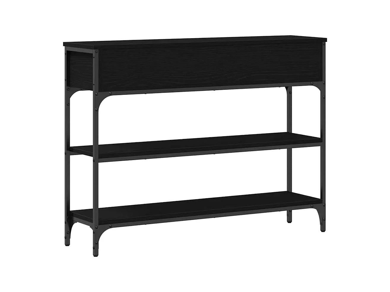 Mesa de Console com gaveta Carvalho preto 100 x 25 x 75 cm