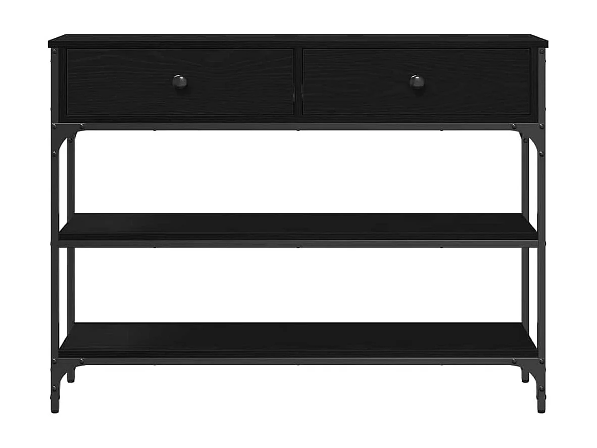 Table Console avec tiroir Chêne noir 100 x 25 x 75 cm