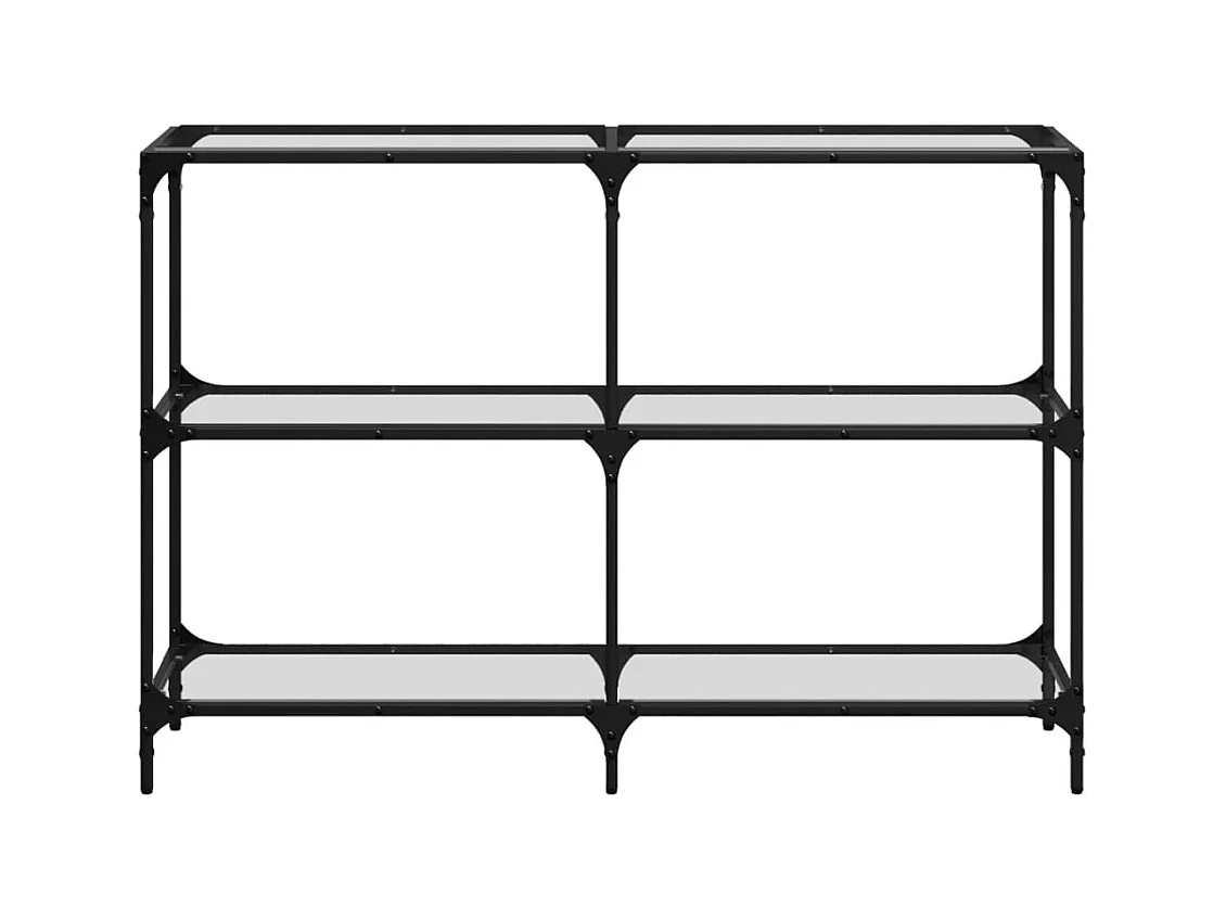Table console avec dessus en verre transparent 118,5x30x81 cm