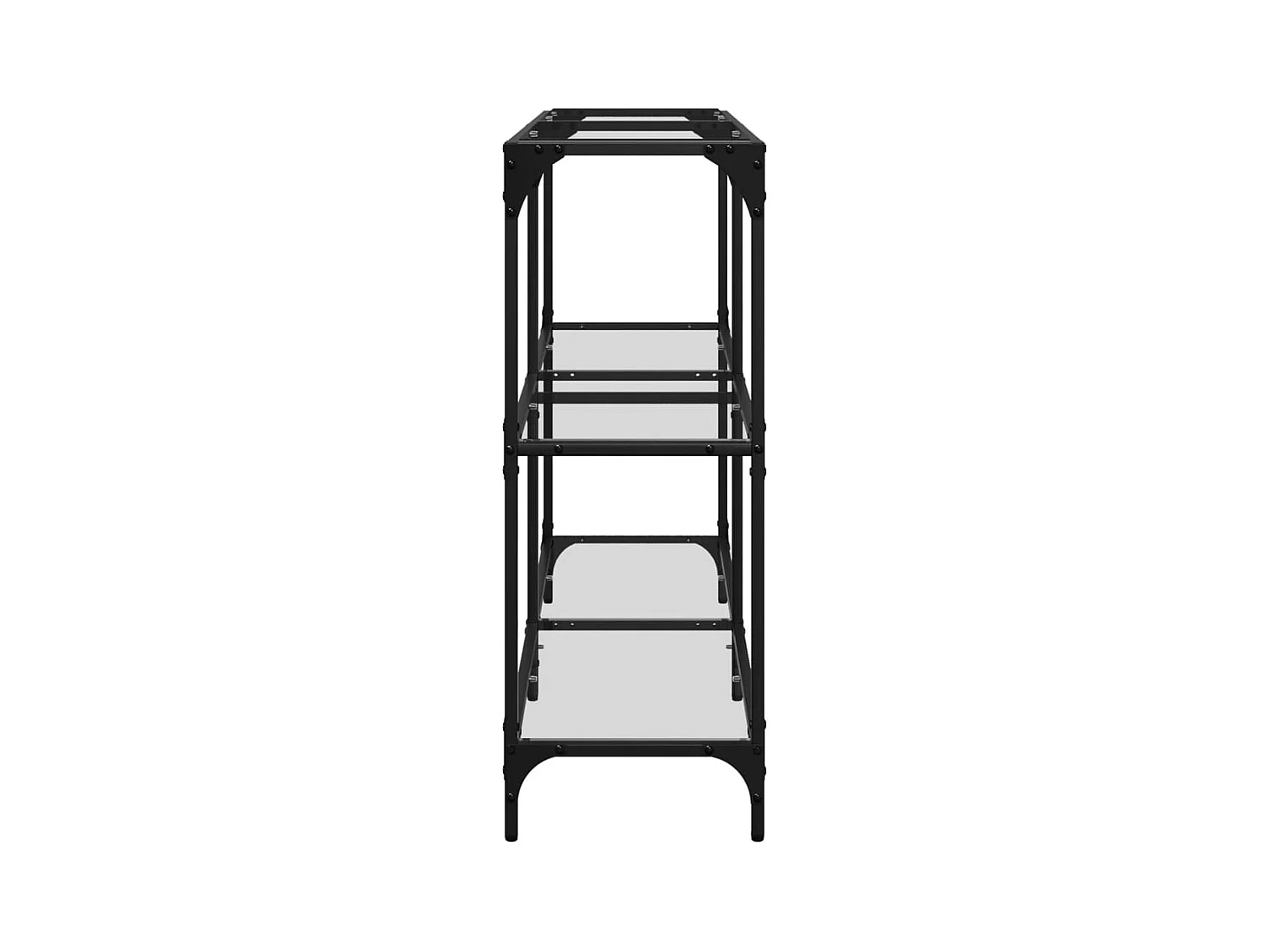 Table console avec dessus en verre transparent 118,5x30x81 cm