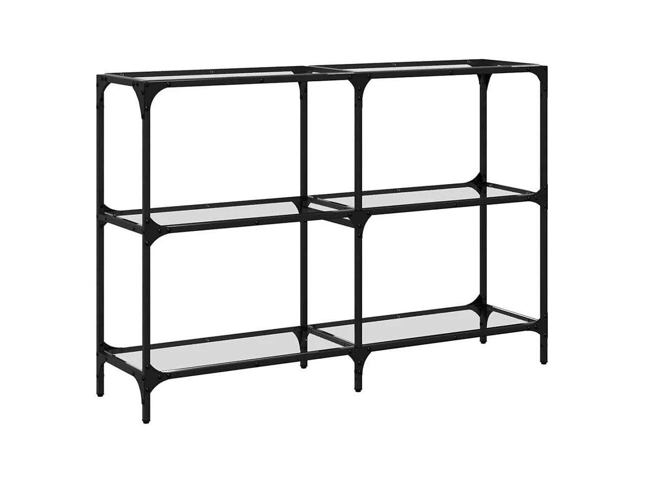 Table console avec dessus en verre transparent 118,5x30x81 cm