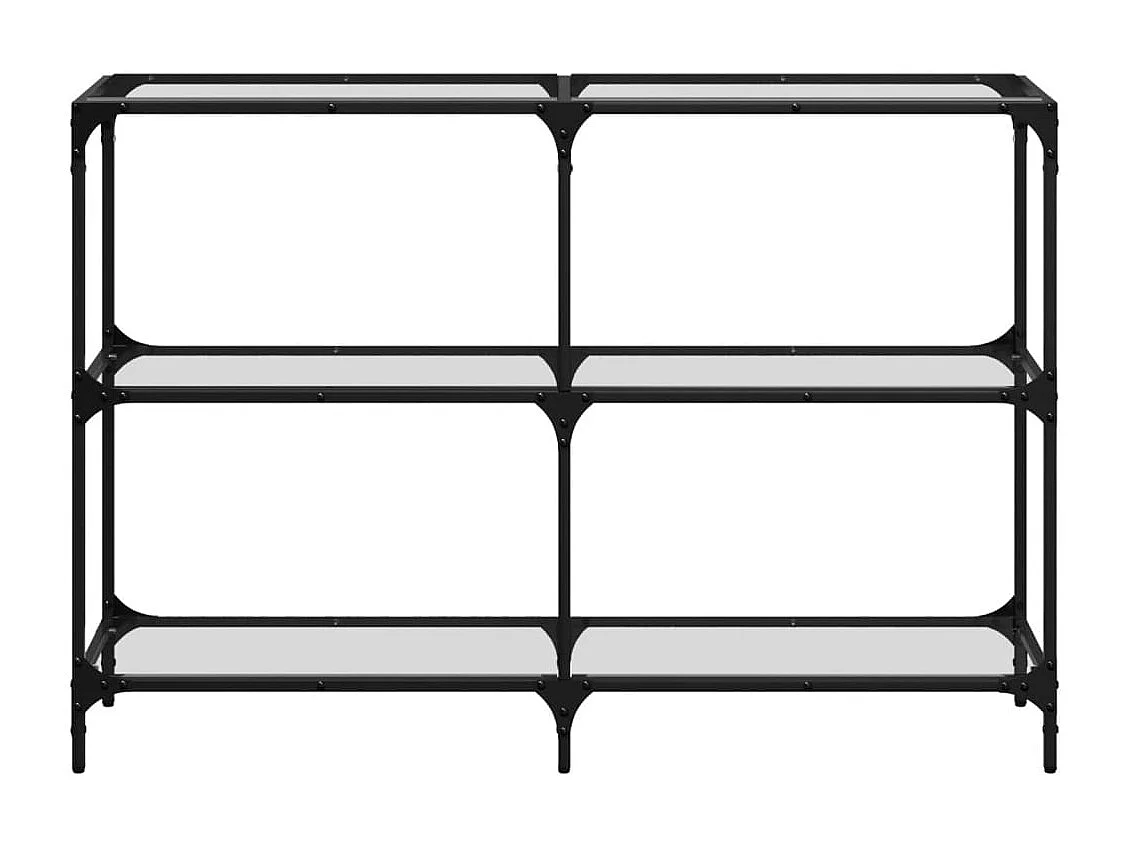 Table console avec dessus en verre transparent 118,5x30x81 cm