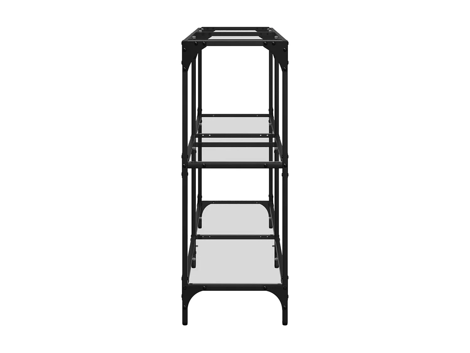 Table console avec dessus en verre transparent 118,5x30x81 cm