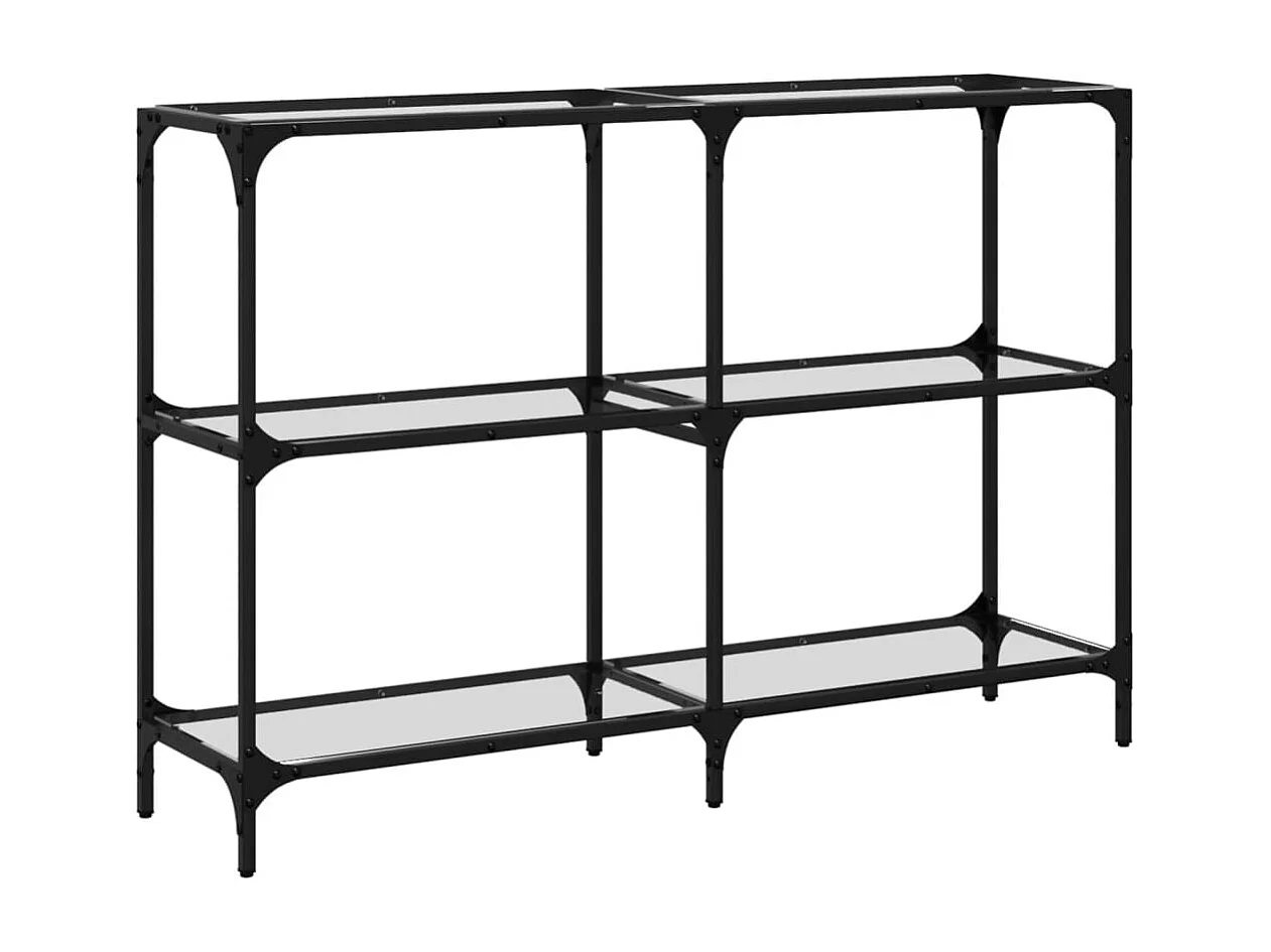 Table console avec dessus en verre transparent 118,5x30x81 cm