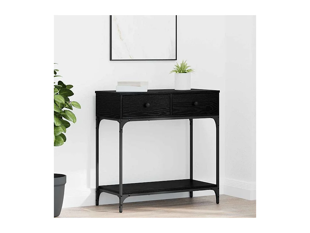 Table console Chêne noir 75 x 34,5 x 75 cm Bois d'ingénierie