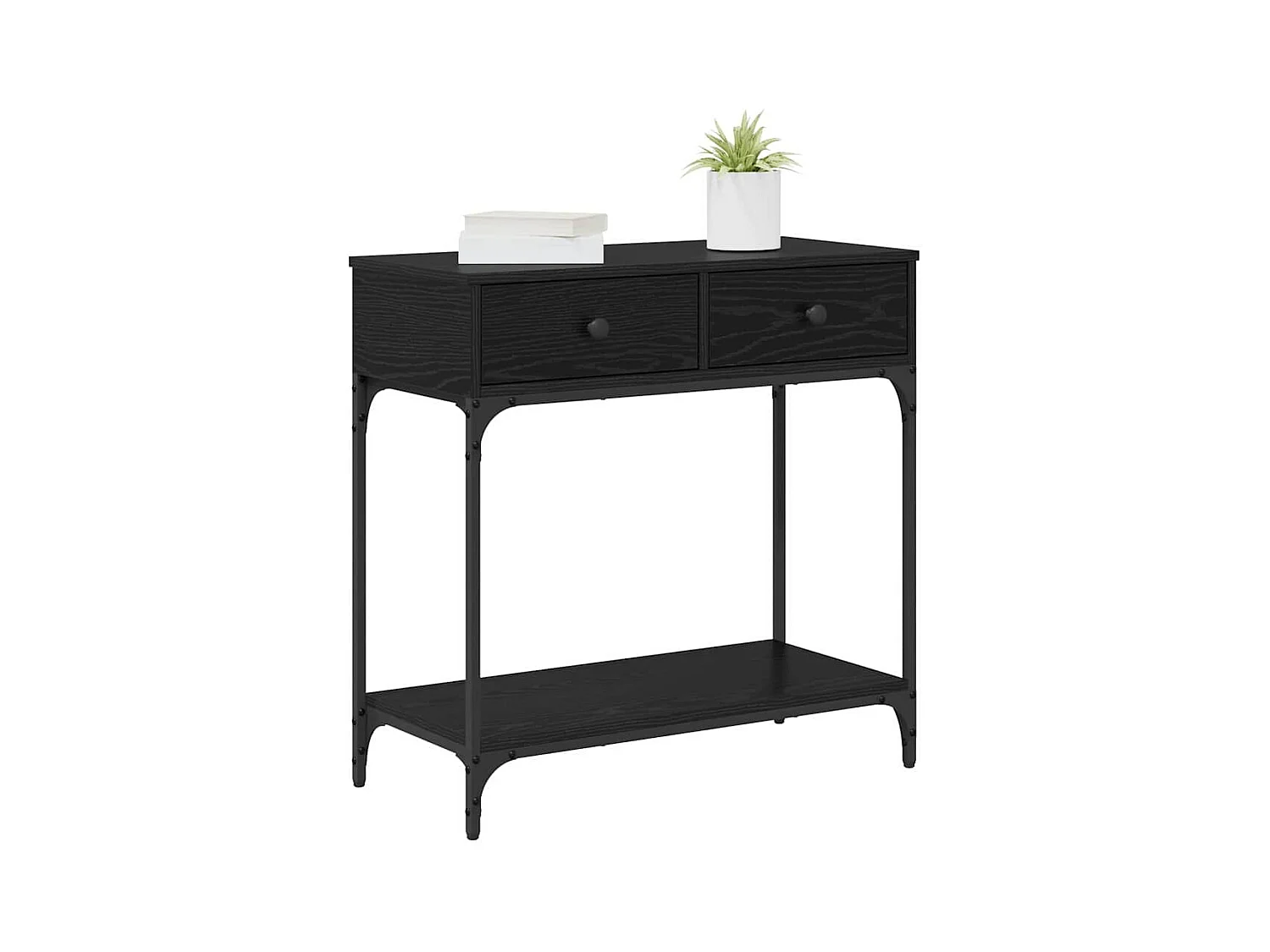 Table console Chêne noir 75 x 34,5 x 75 cm Bois d'ingénierie