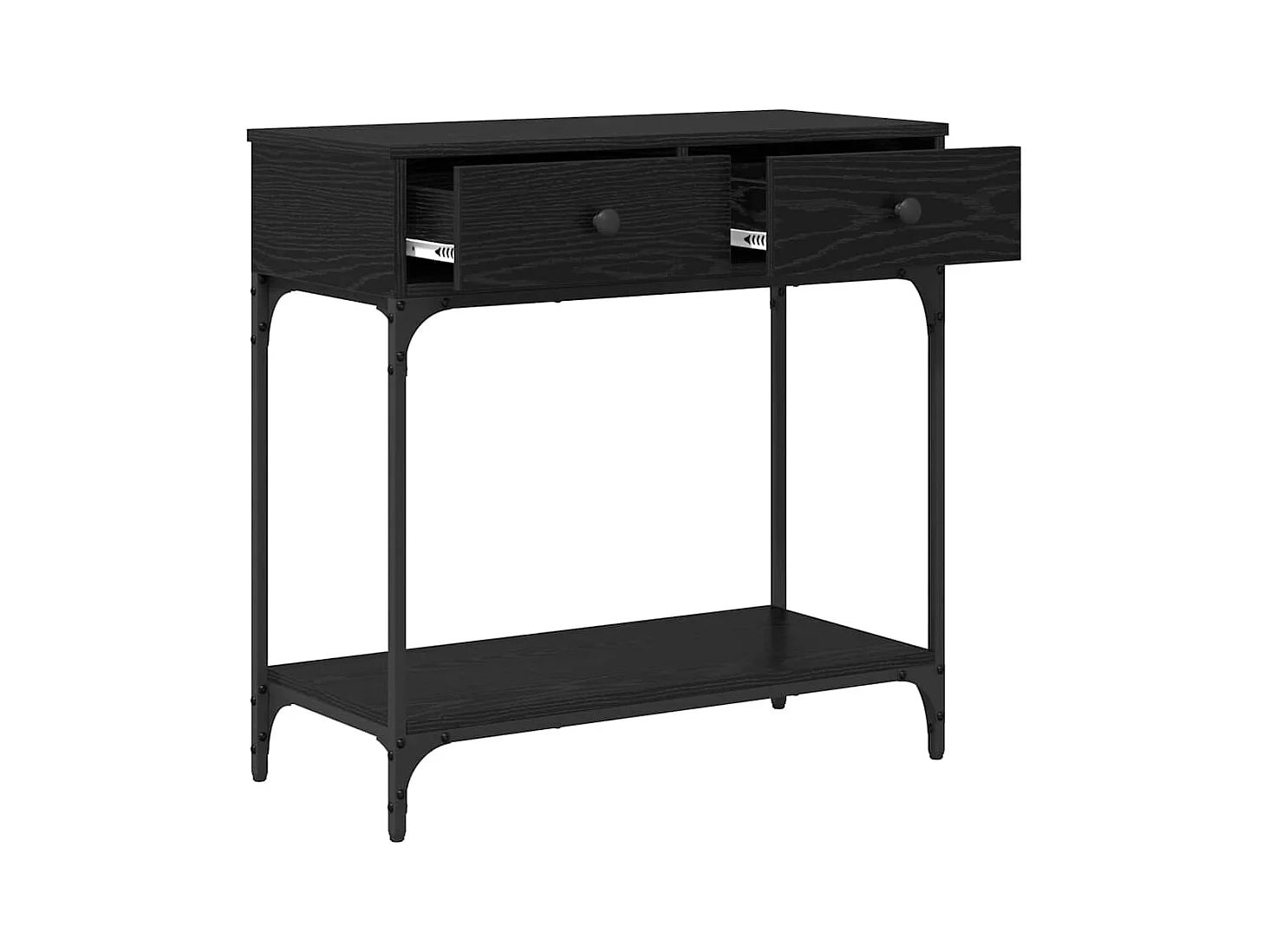 Table console Chêne noir 75 x 34,5 x 75 cm Bois d'ingénierie