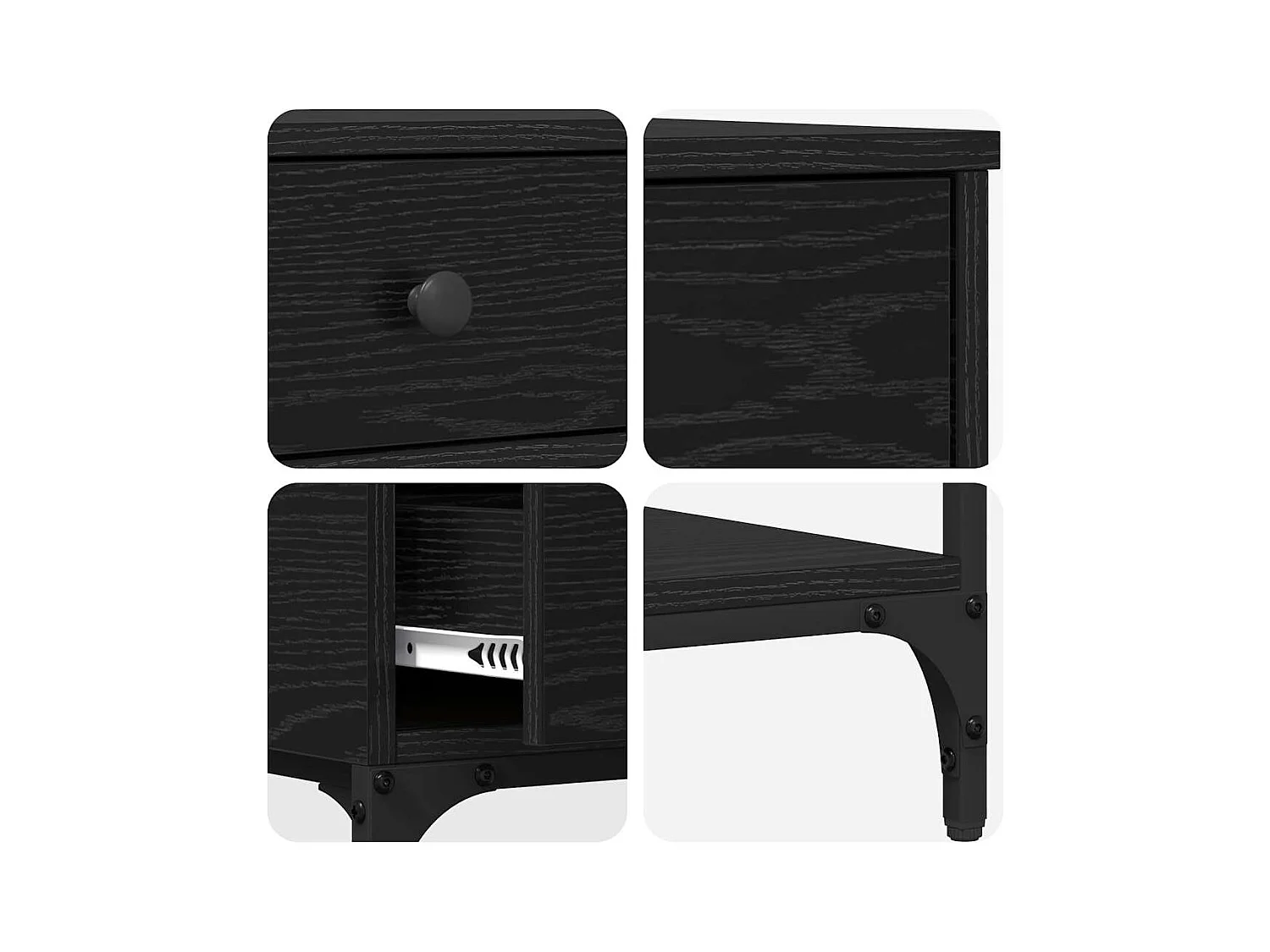 Table console Chêne noir 75 x 34,5 x 75 cm Bois d'ingénierie