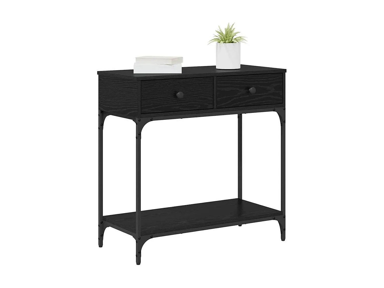 Table console Chêne noir 75 x 34,5 x 75 cm Bois d'ingénierie