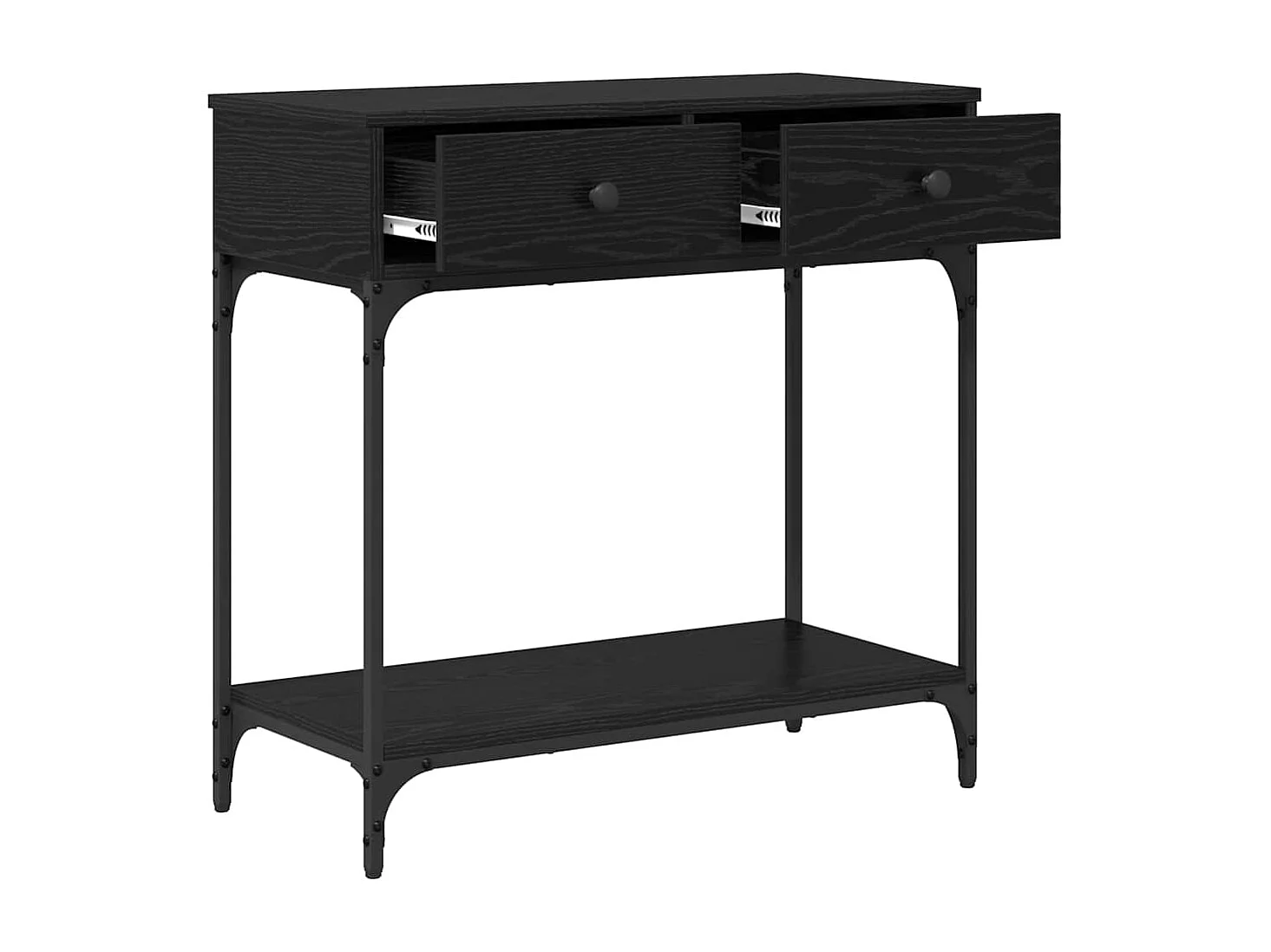 Table console Chêne noir 75 x 34,5 x 75 cm Bois d'ingénierie