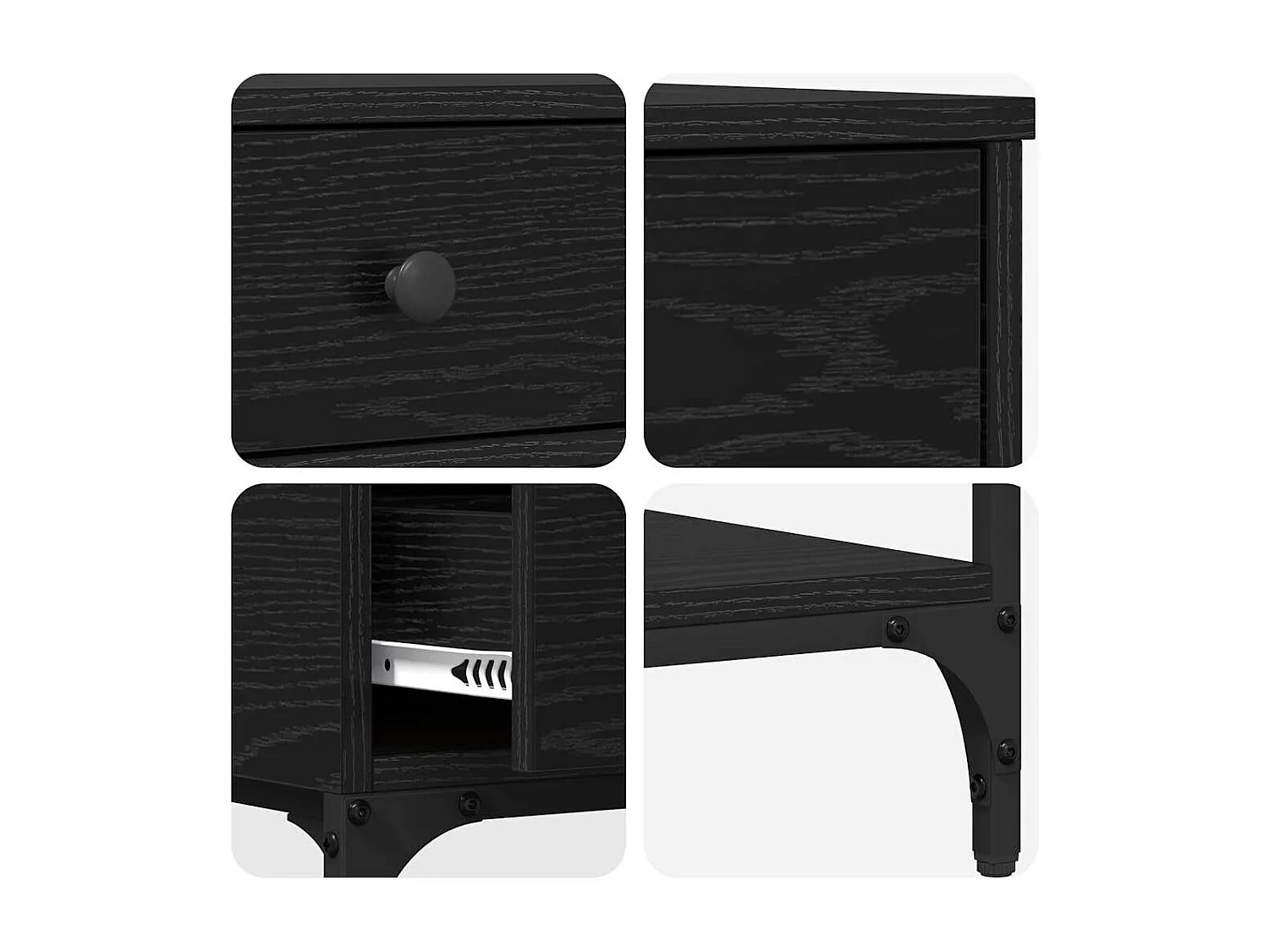 Table console Chêne noir 75 x 34,5 x 75 cm Bois d'ingénierie