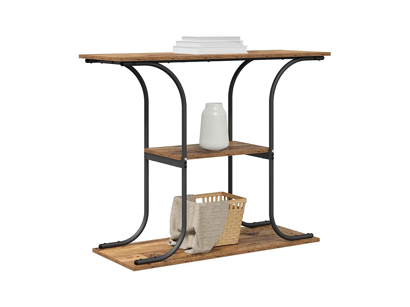 Wandtafel met plank Oud hout 101 x 35 x 80.5 cm Bewerkt hout