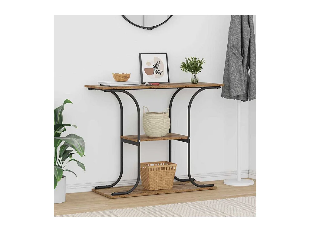 Wandtafel met plank Oud hout 101 x 35 x 80.5 cm Bewerkt hout