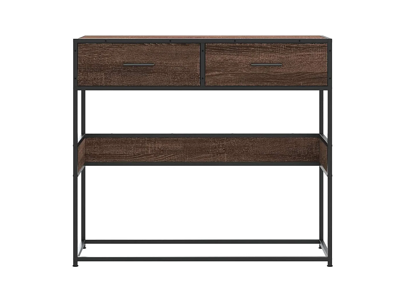 Table console chêne marron 90x35x80 cm bois d'ingénierie