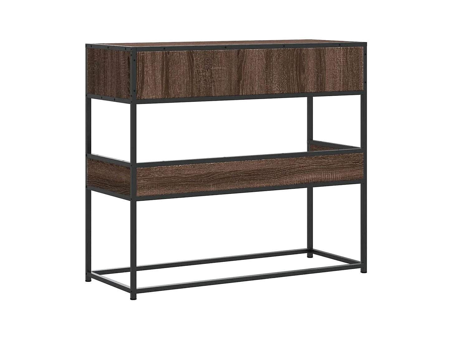 Table console chêne marron 90x35x80 cm bois d'ingénierie