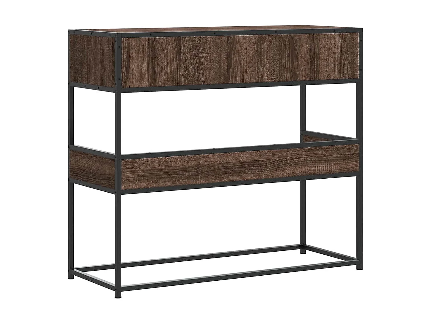 Table console chêne marron 90x35x80 cm bois d'ingénierie