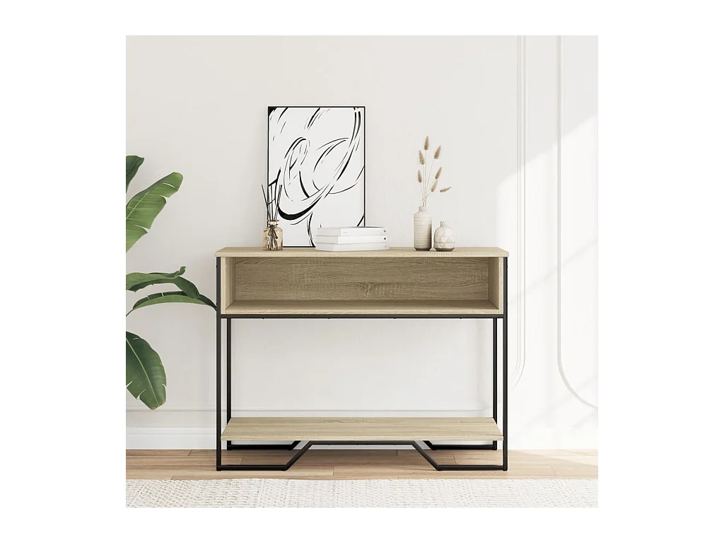 Mesa consola madera de ingeniería roble Sonoma 100x35x74,5 cm