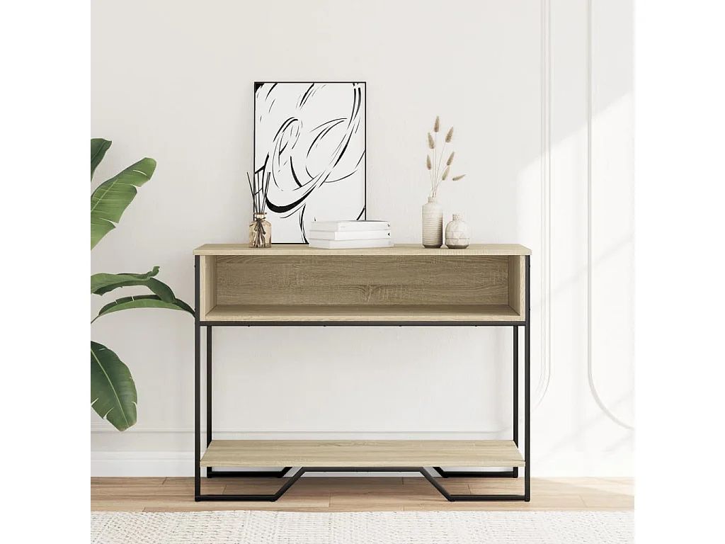 Table console chêne sonoma 100x35x74,5 cm bois d'ingénierie