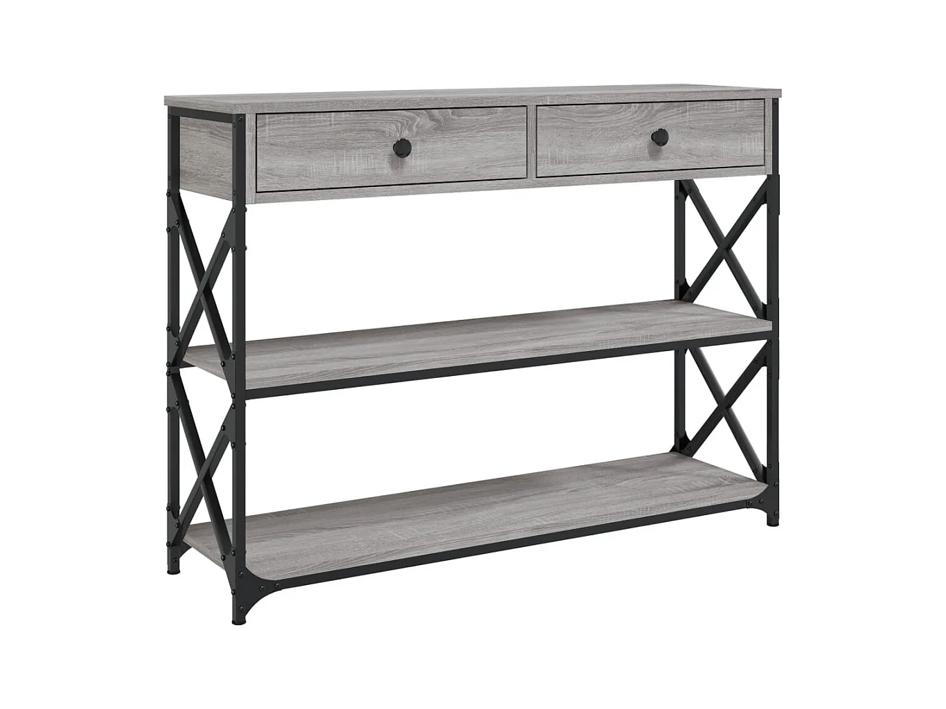 Mesa consola 100x28x75 cm derivados de madeira cinzento sonoma