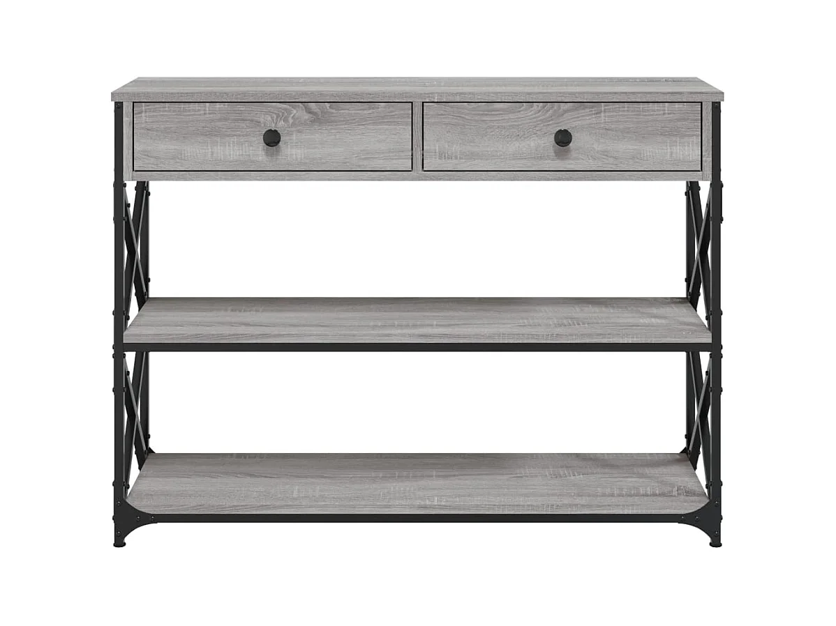 Mesa consola 100x28x75 cm derivados de madeira cinzento sonoma