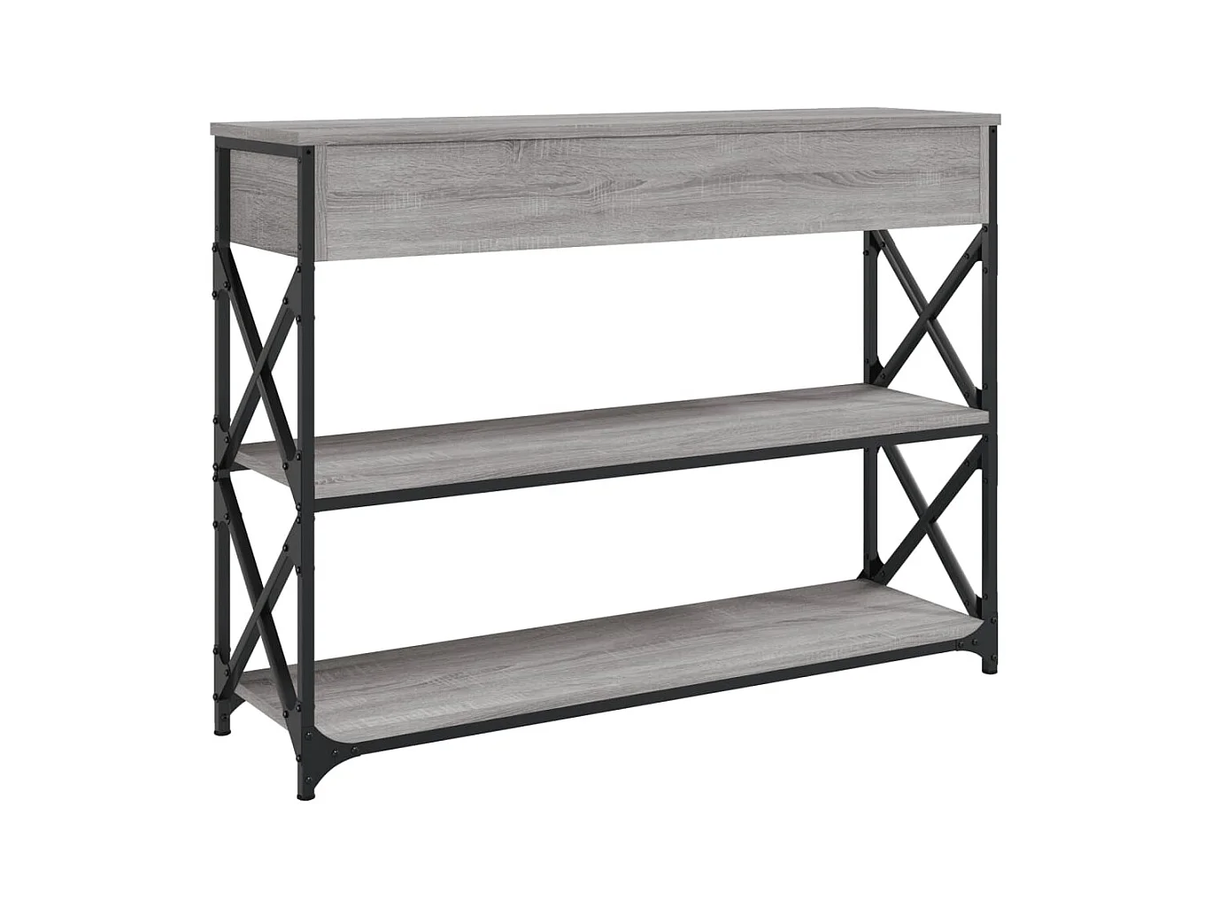 Mesa consola 100x28x75 cm derivados de madeira cinzento sonoma