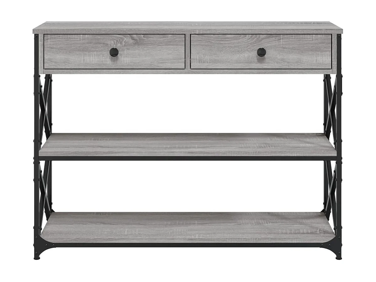 Table console sonoma gris 100x28x75 cm bois d'ingénierie