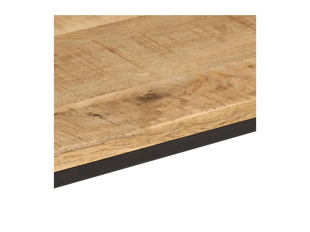 Mesa consola madera maciza mango rugosa y hierro 90x30x75 cm