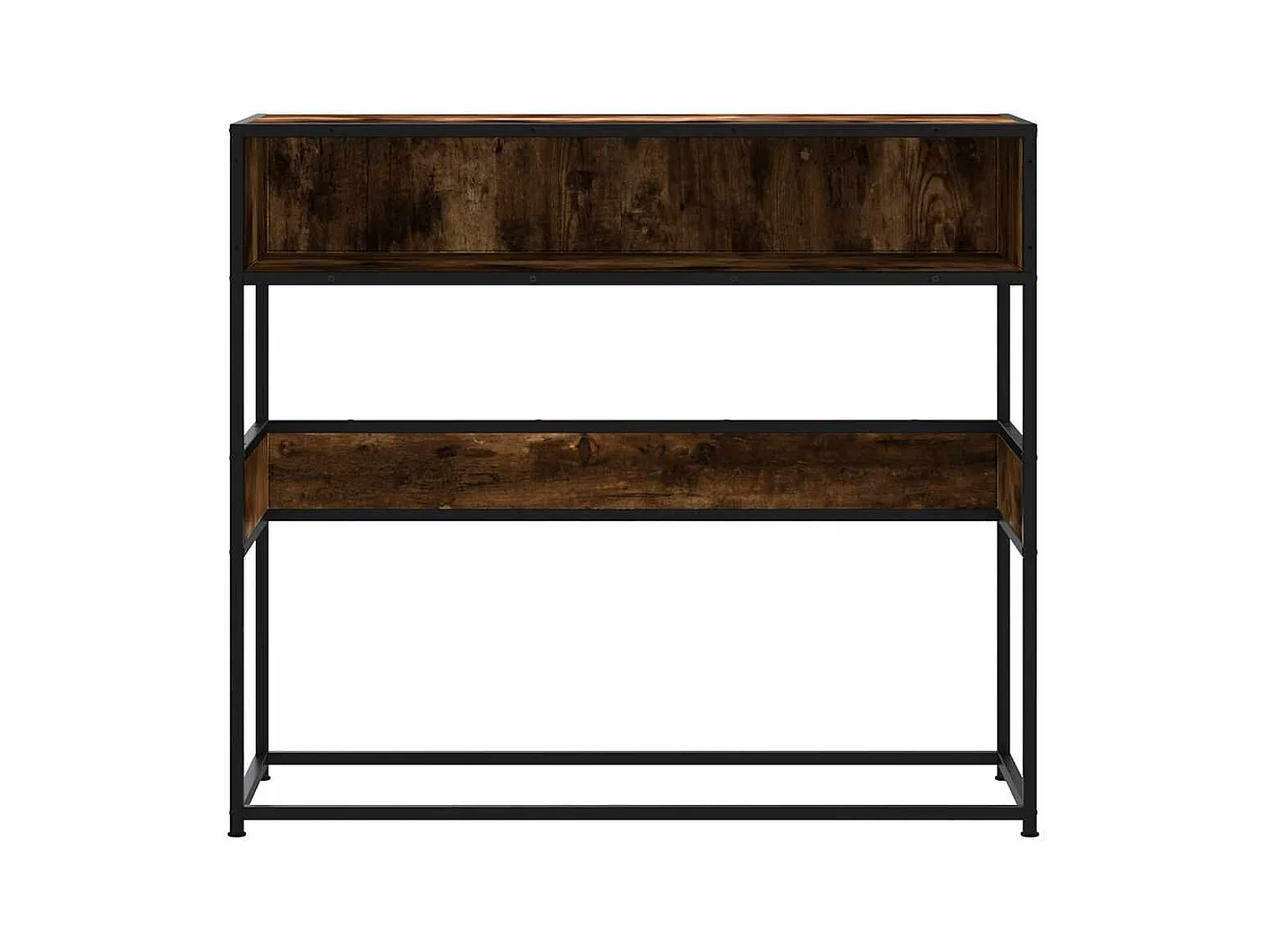 Table console chêne fumé 90x35x80 cm bois d'ingénierie