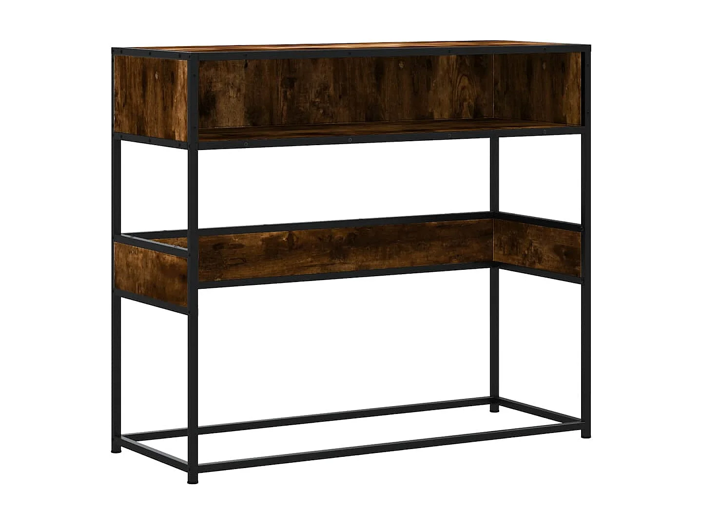 Table console chêne fumé 90x35x80 cm bois d'ingénierie