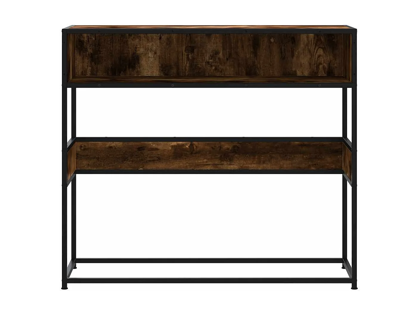 Table console chêne fumé 90x35x80 cm bois d'ingénierie