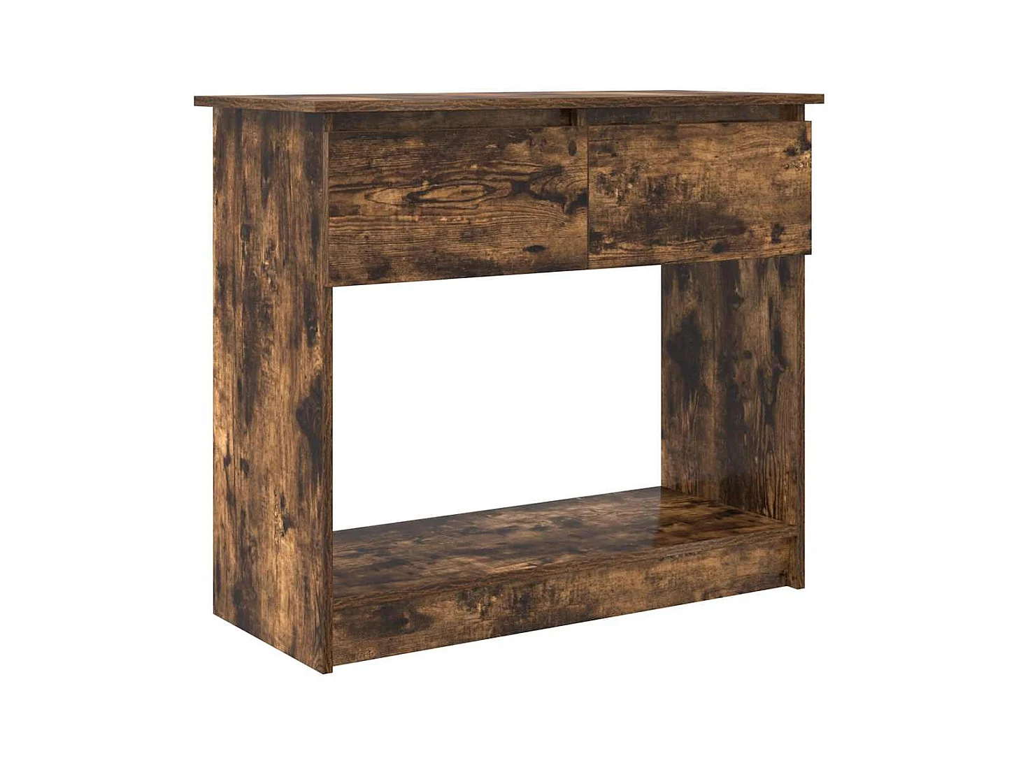 Mesa consola con cajones roble ahumado 85,5x38,5x74,5 cm