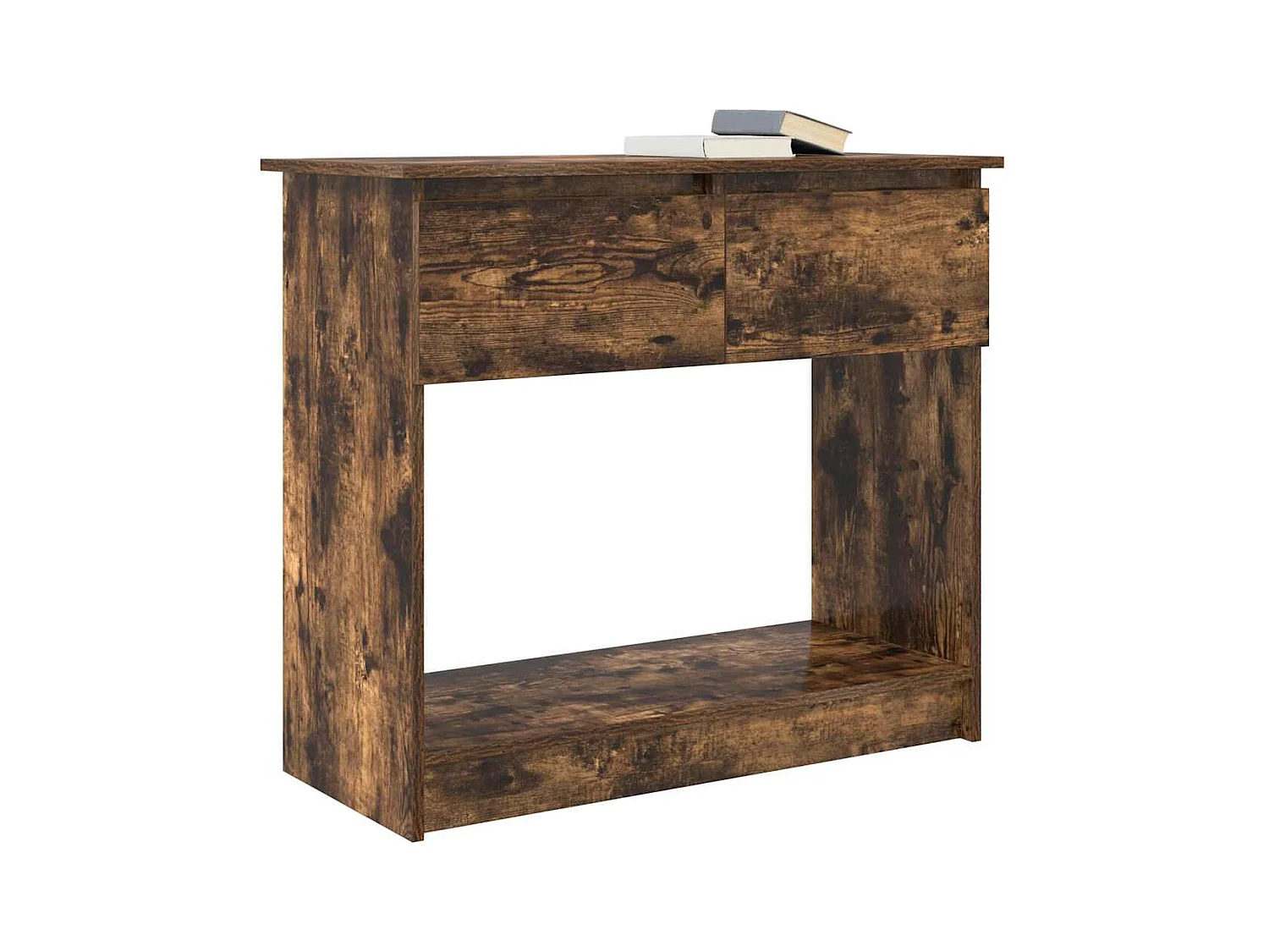 Mesa consola con cajones roble ahumado 85,5x38,5x74,5 cm