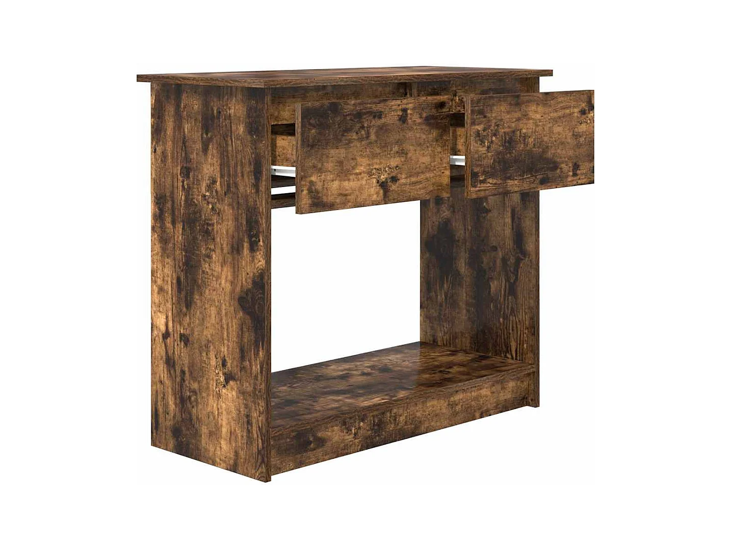Mesa consola con cajones roble ahumado 85,5x38,5x74,5 cm