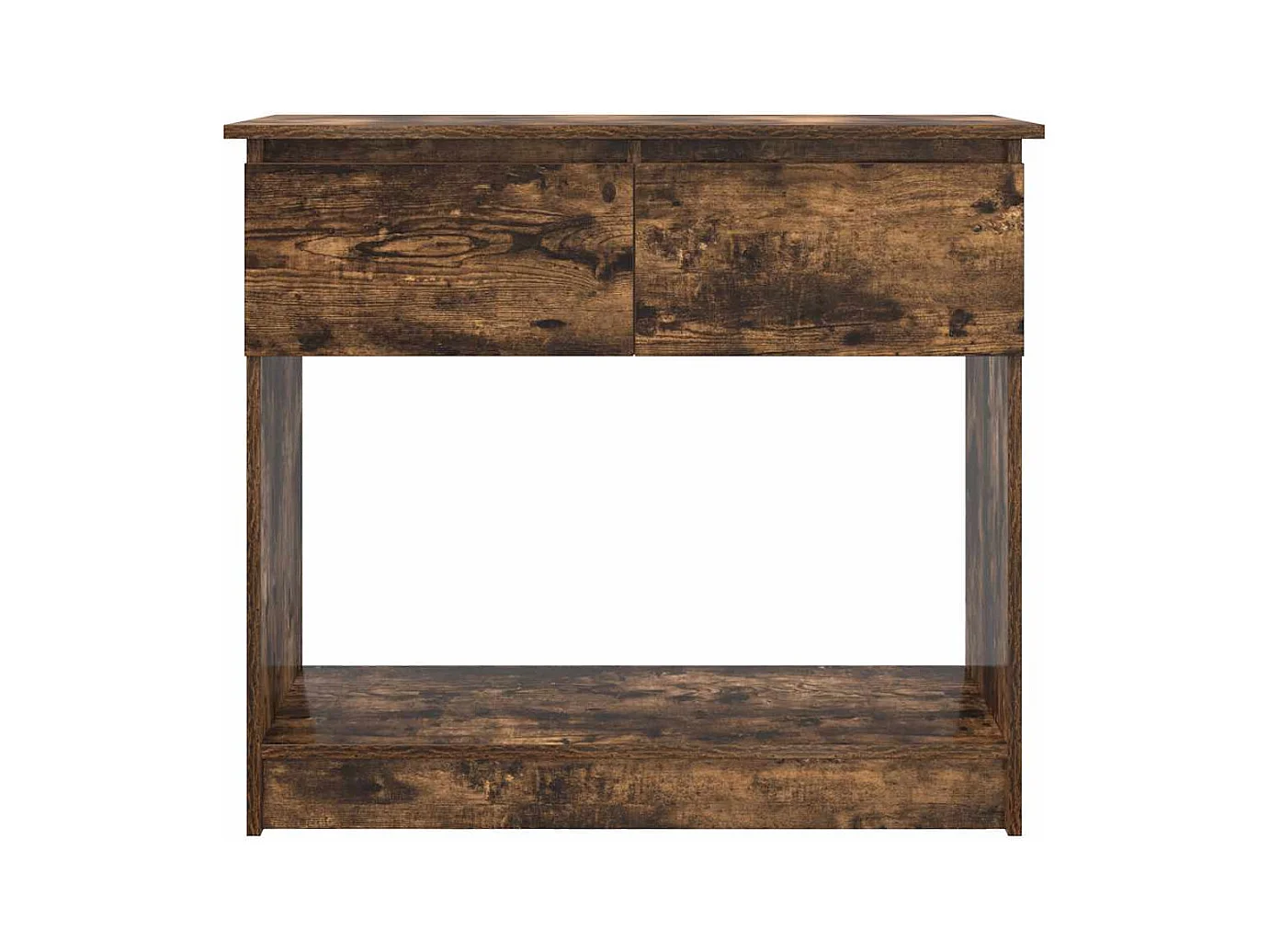 Mesa consola con cajones roble ahumado 85,5x38,5x74,5 cm