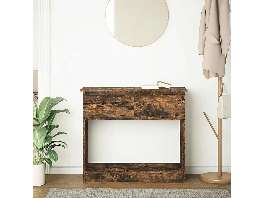 Wandtafel met lades gerookt eikenkleurig 85,5x38,5x74,5 cm