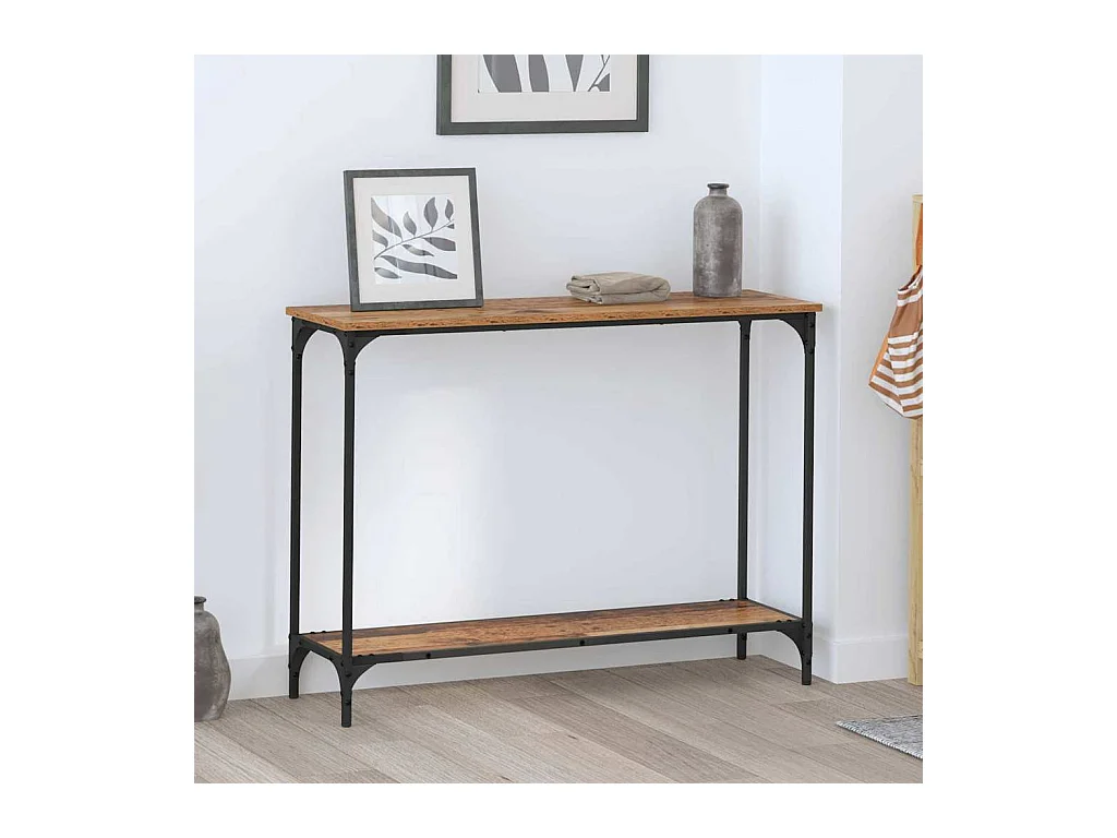 Mesa Consola con estante Madera vieja 101 x 30.5 x 75 cm