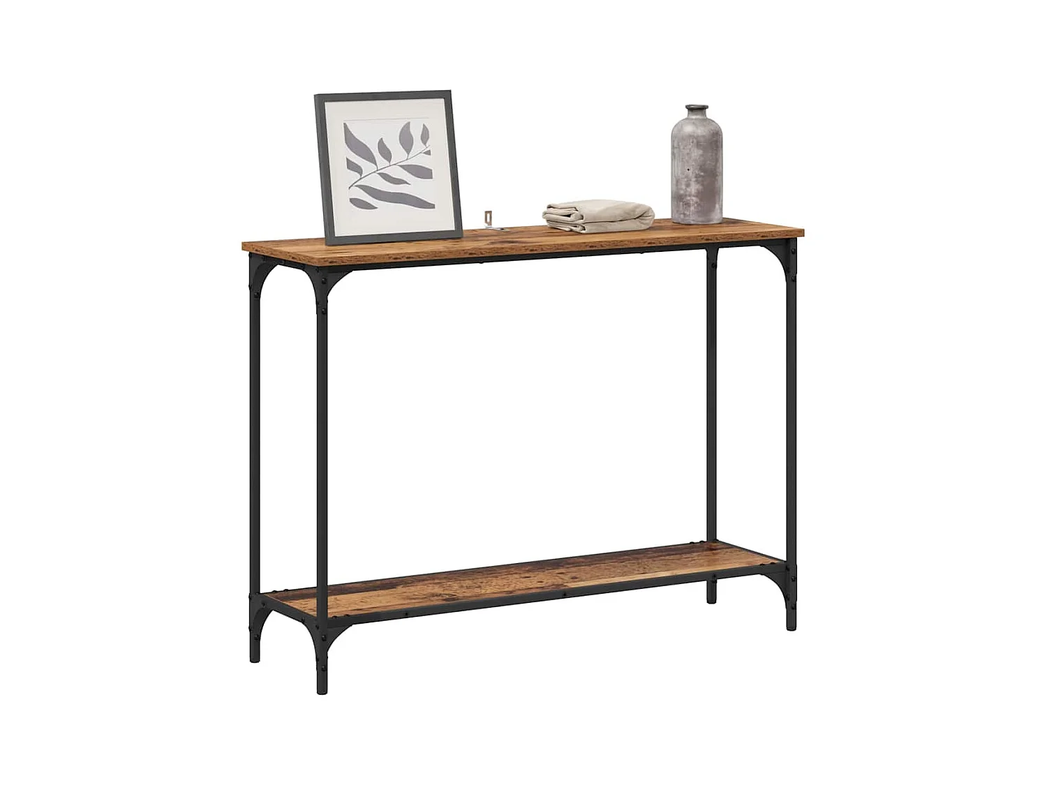 Mesa Consola con estante Madera vieja 101 x 30.5 x 75 cm