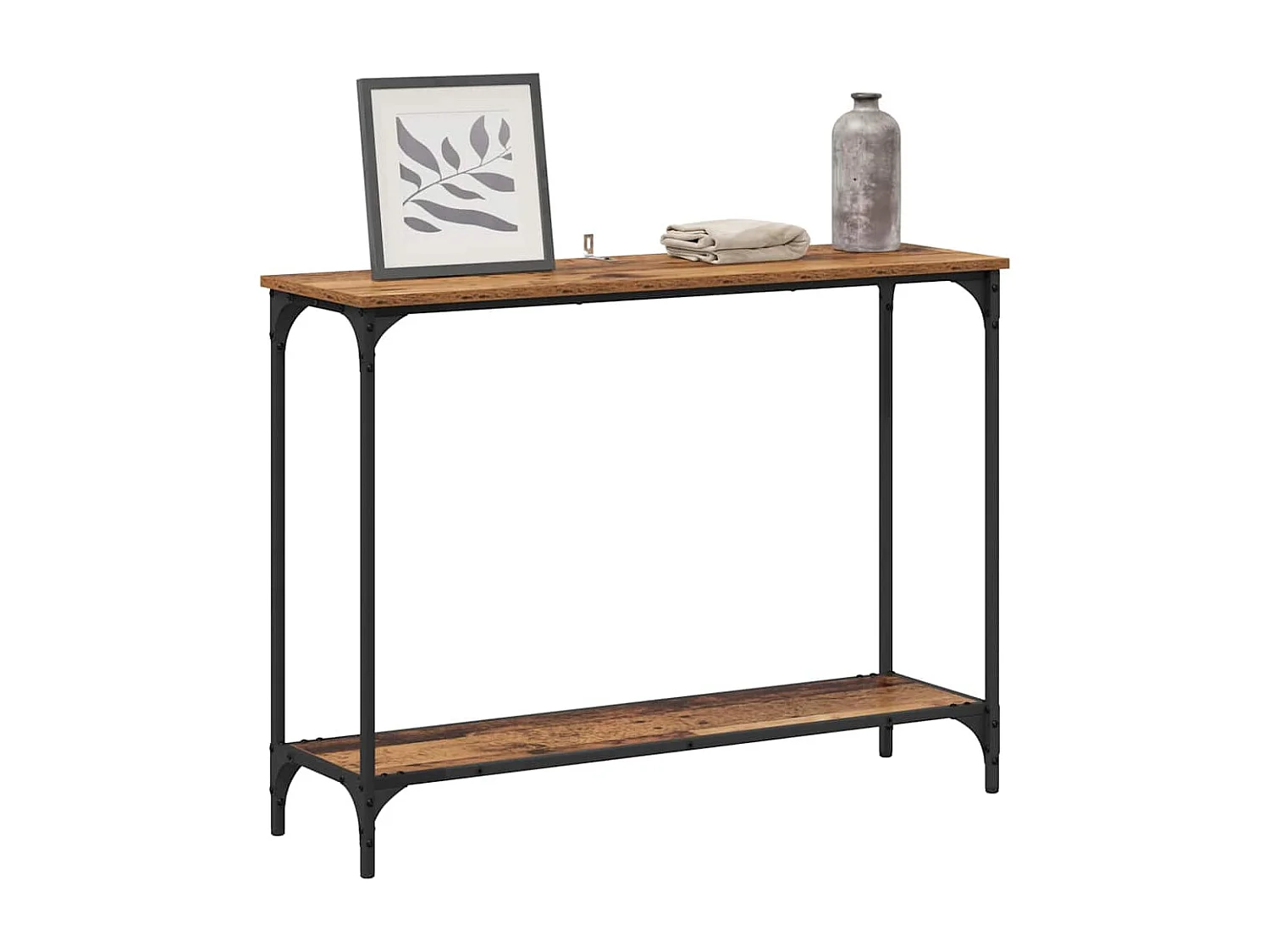 Mesa Consola con estante Madera vieja 101 x 30.5 x 75 cm