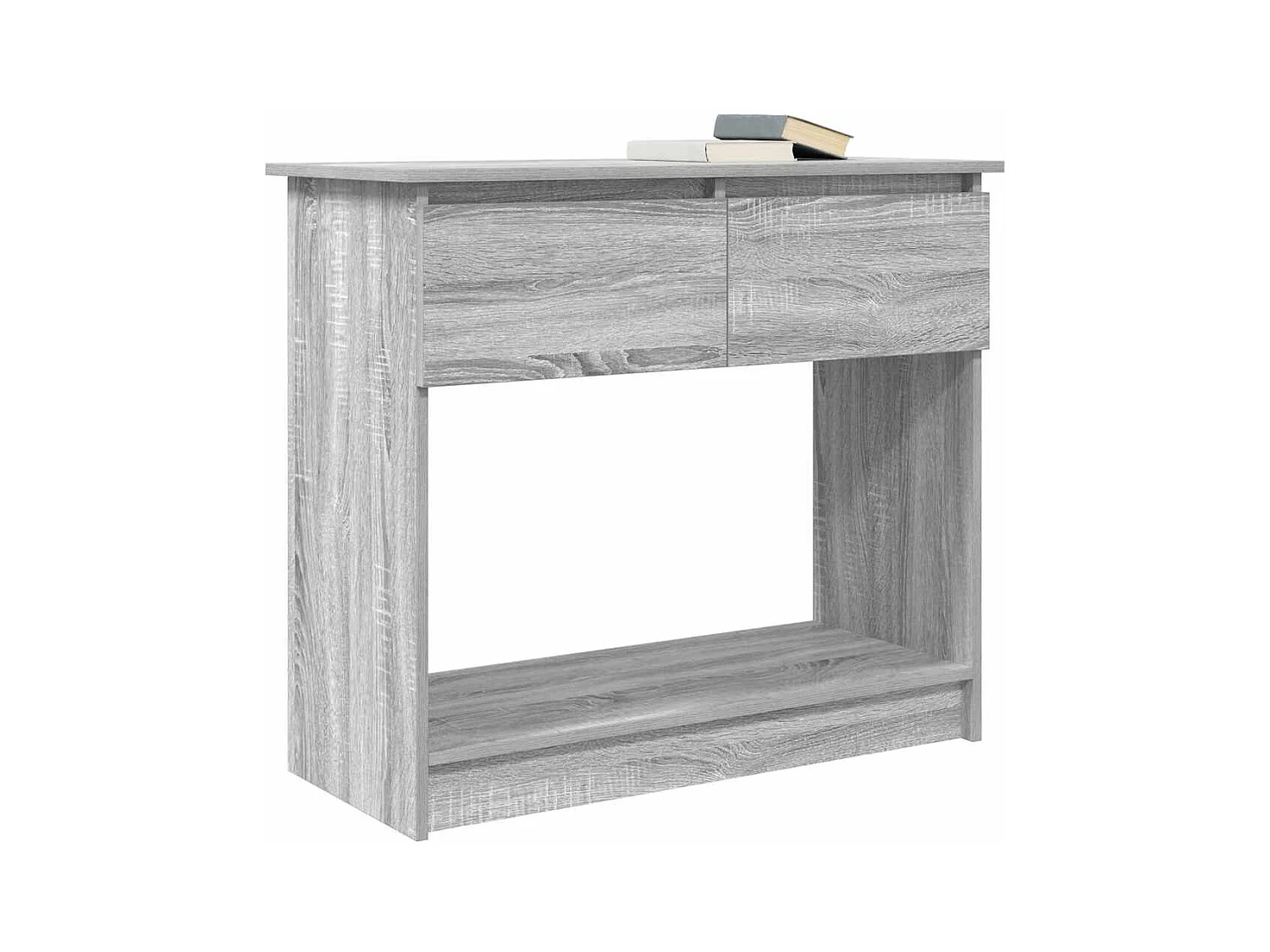 Mesa consola com gavetas 85,5x38,5x74,5 cm sonoma cinzento