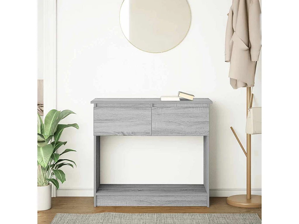 Table console avec tiroirs sonoma gris 85,5x38,5x74,5 cm
