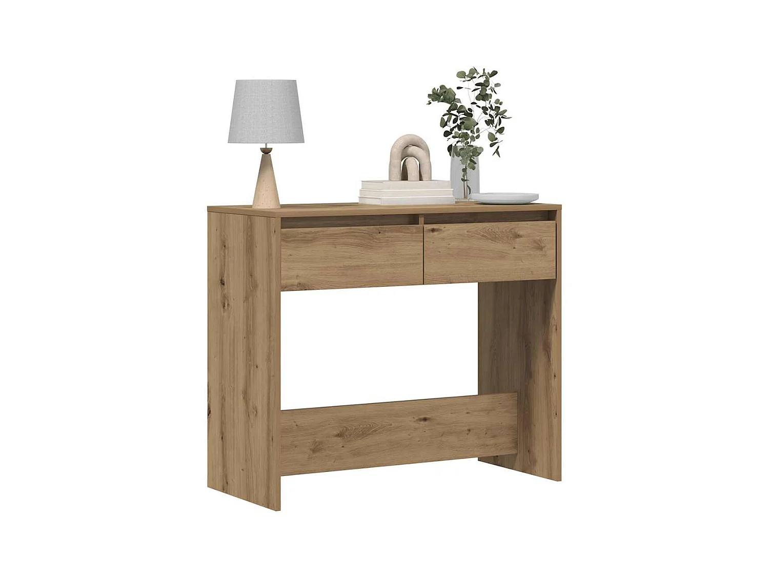 Wandtafel 89x41x76,5 cm bewerkt hout artisanaal eikenkleurig