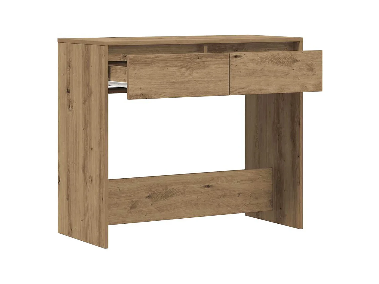 Wandtafel 89x41x76,5 cm bewerkt hout artisanaal eikenkleurig