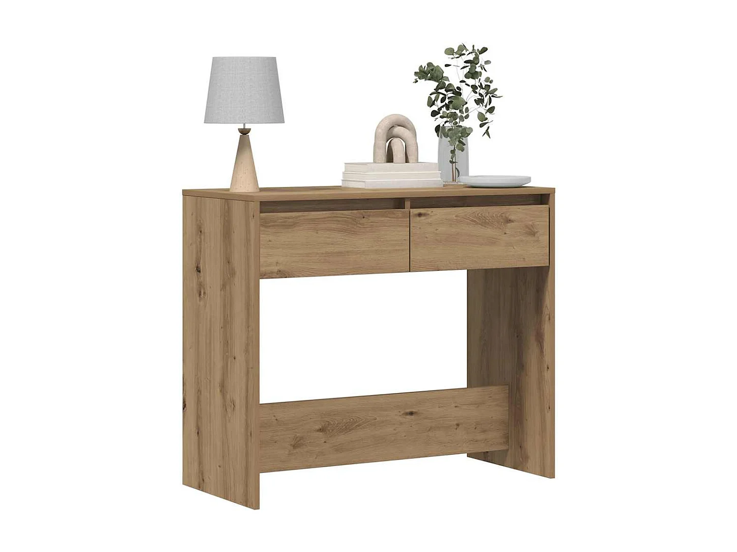 Table console chêne artisanal 89x41x76,5 cm bois d'ingénierie