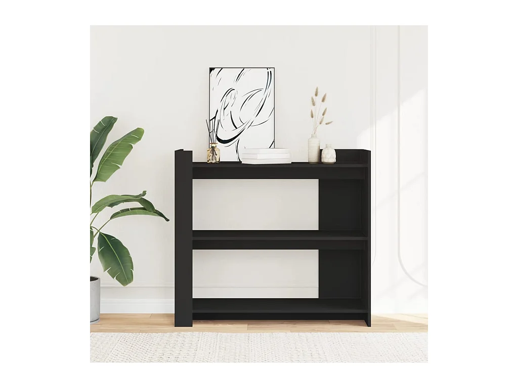 Table console noir 100x35x90 cm bois d'ingénierie