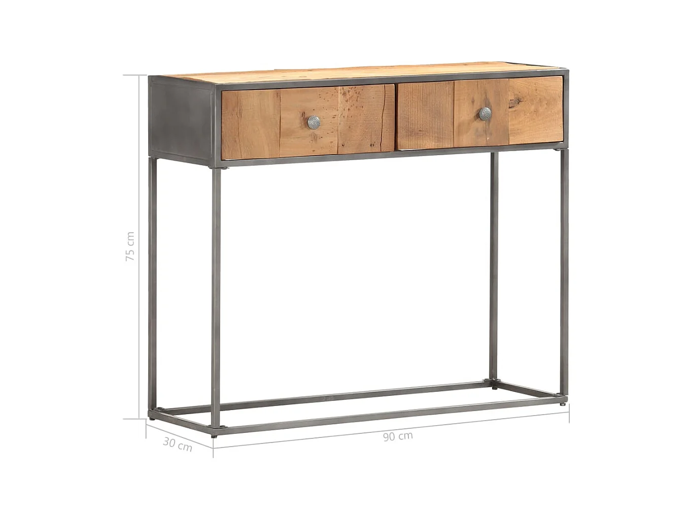 Mesa consola de madera maciza reciclada 90x30x75 cm