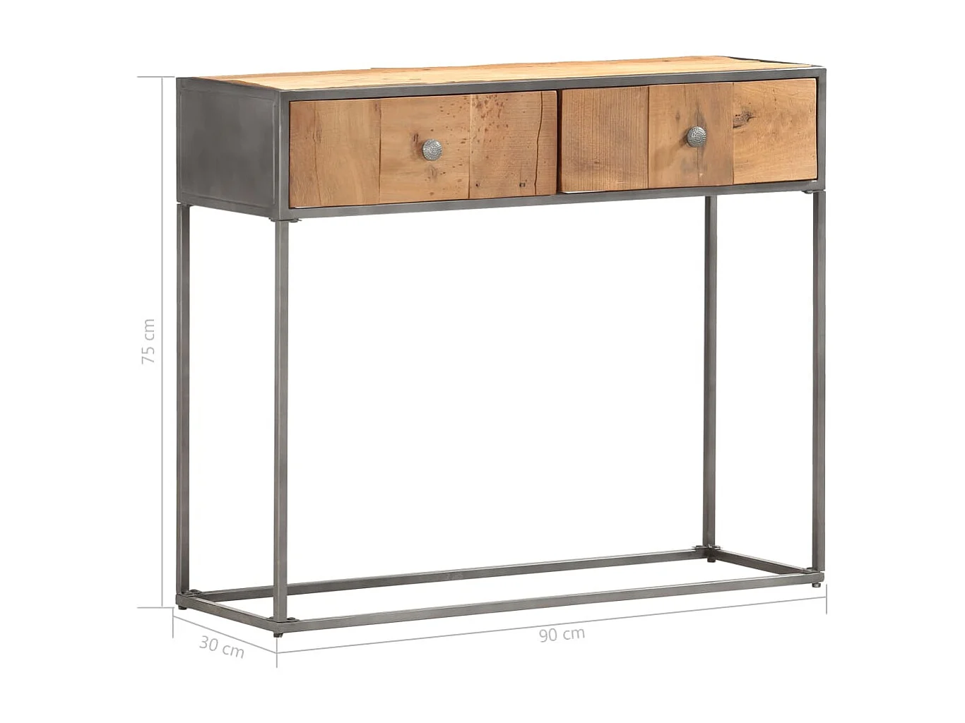 Mesa consola de madera maciza reciclada 90x30x75 cm