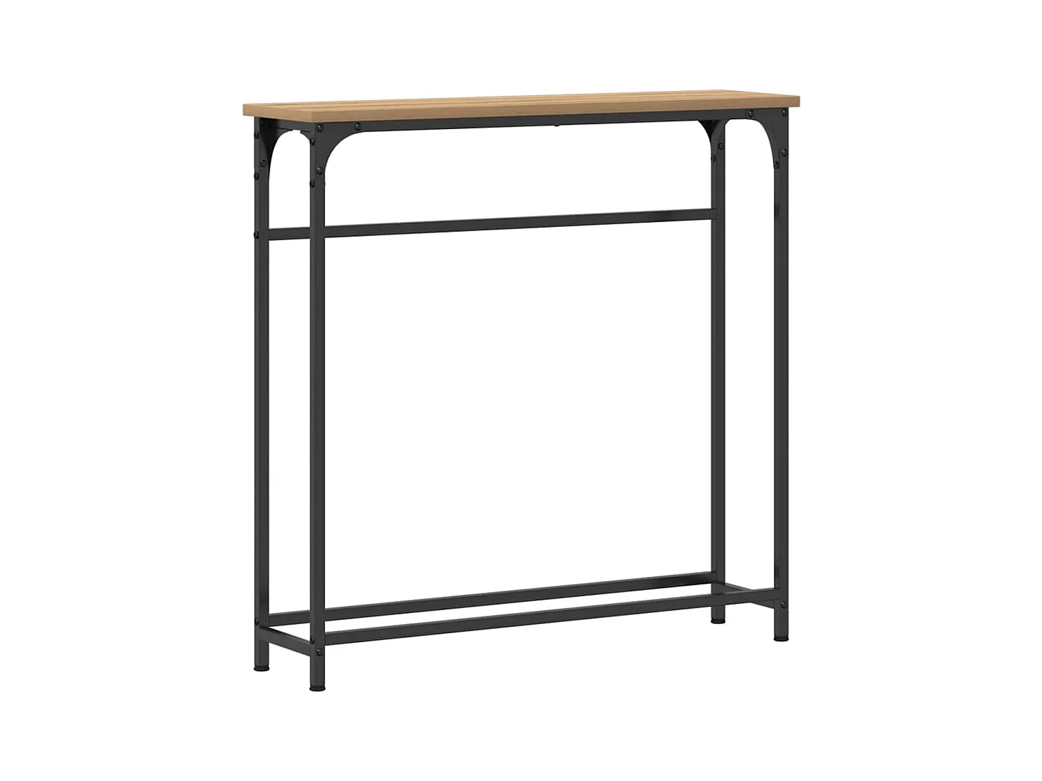 Table Console avec étagère chêne artisanal 75 x 19,5 x 75 cm