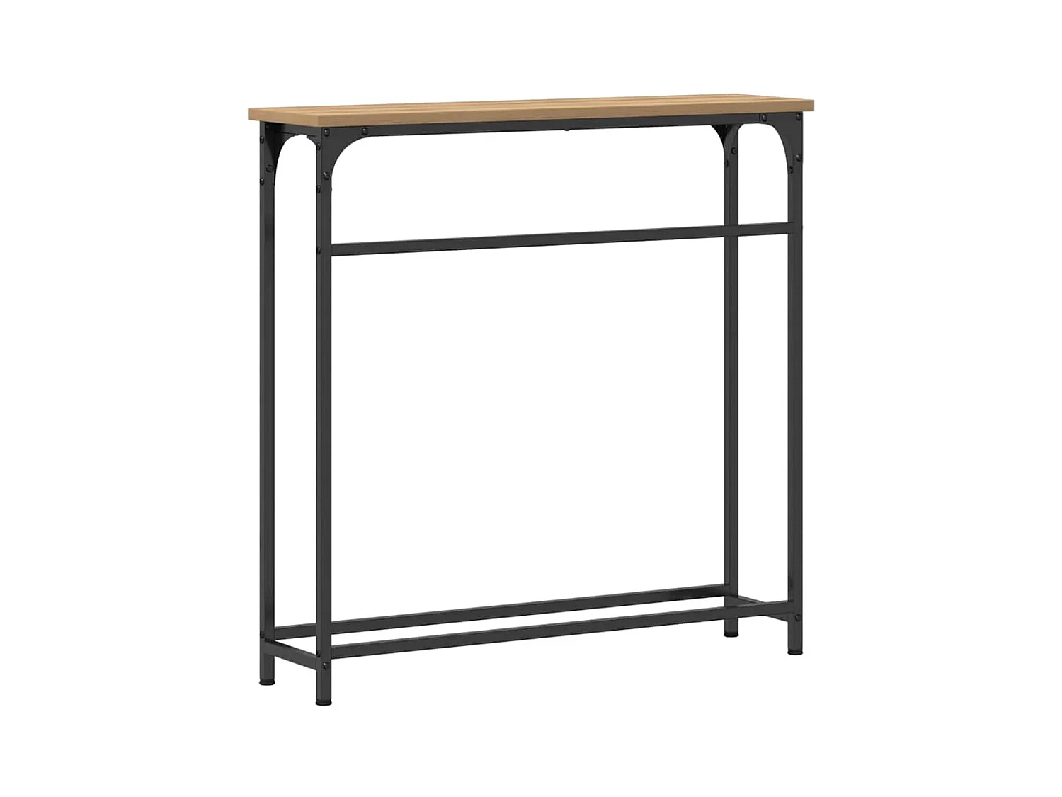 Table Console avec étagère chêne artisanal 75 x 19,5 x 75 cm