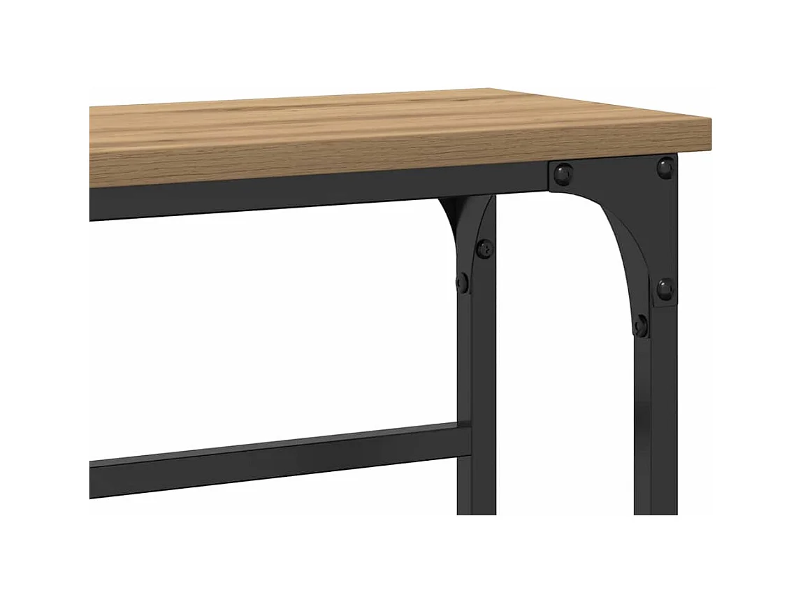 Table Console avec étagère chêne artisanal 75 x 19,5 x 75 cm