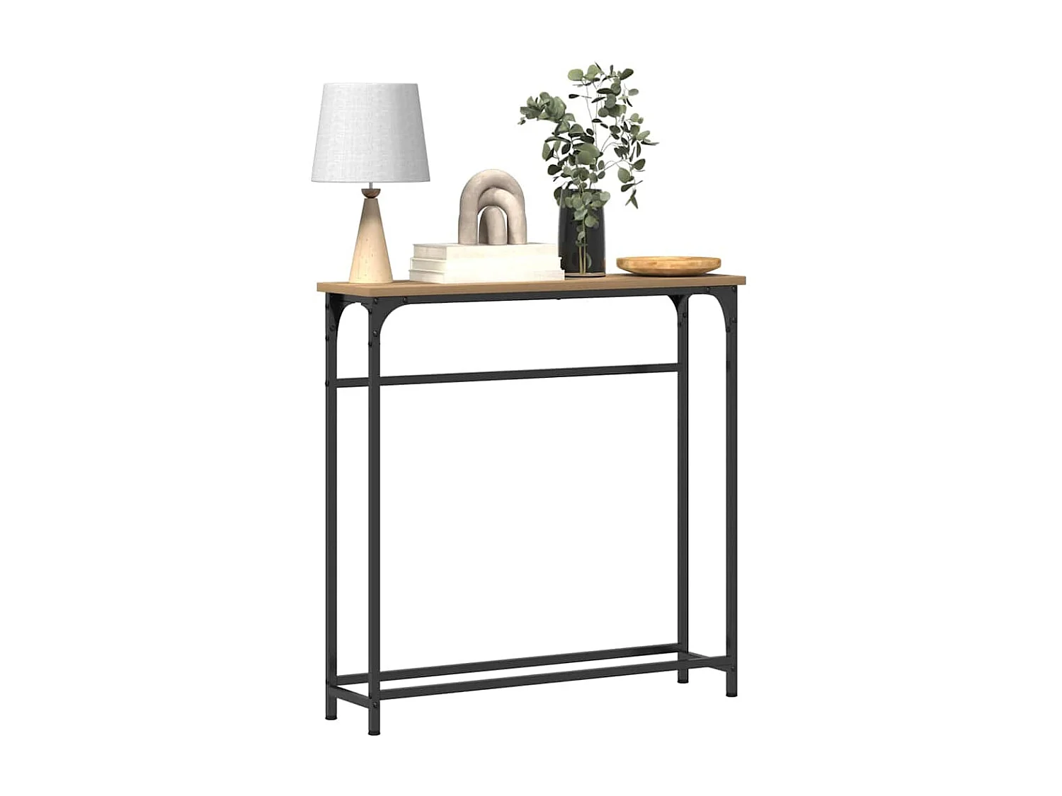 Mesa Console carvalho artisiano 75 x 19,5 x 75 cm